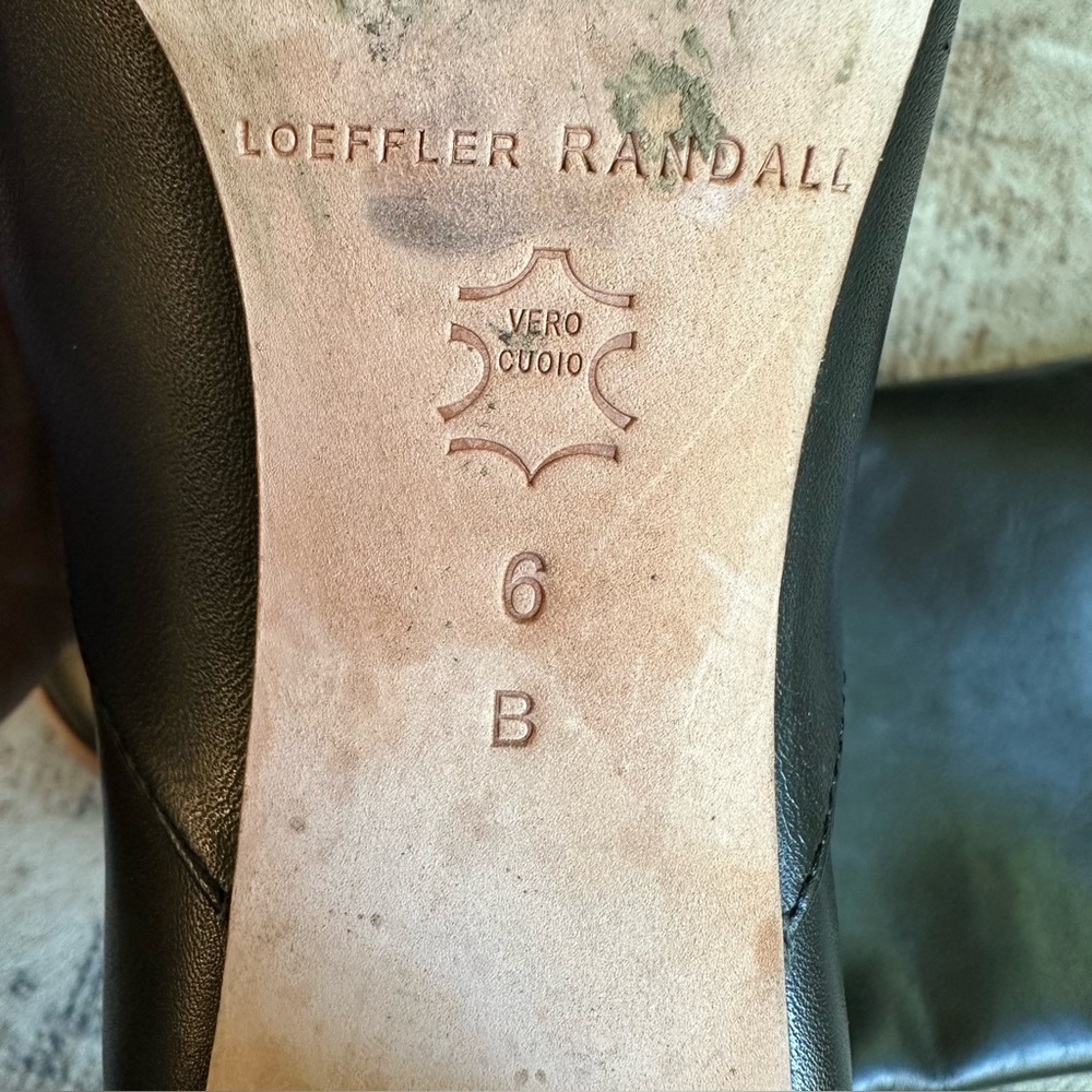 Loeffler Randall Gia Black Leather Tall Boots Sz 6B Almond Toe Mid Heel RT$695 - Picture 9 of 9